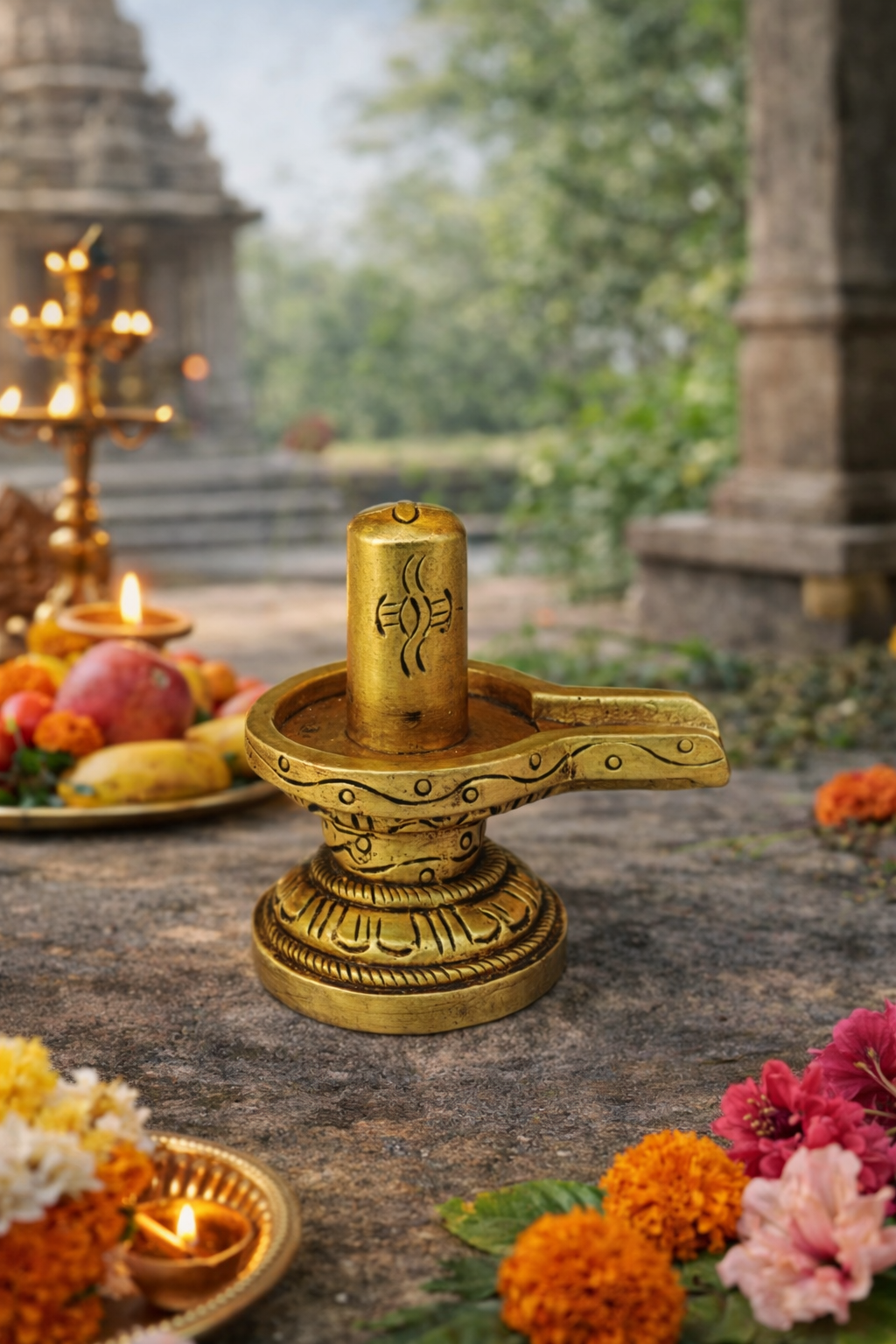 Brass Shivling – Lord Shiva Lingam for Puja & Vastu (2.15 Inch)