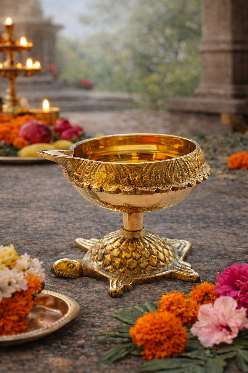 Brass Kuber Kachua Diya – Tortoise Oil Lamp for Wealth & Vastu (2.3 Inch)