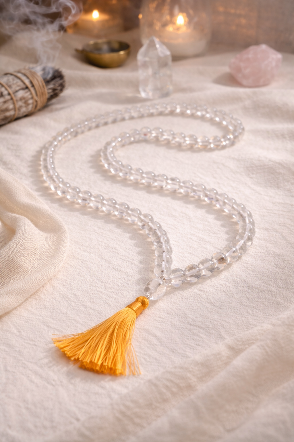 Shuddh Sphatik Mala – 108 Beads for Japa & Meditation with Certificate