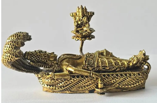 Brass Vishwakarma Idol – 2.9 Inch (2.9") Divine Architect Murti for Workshop & Office