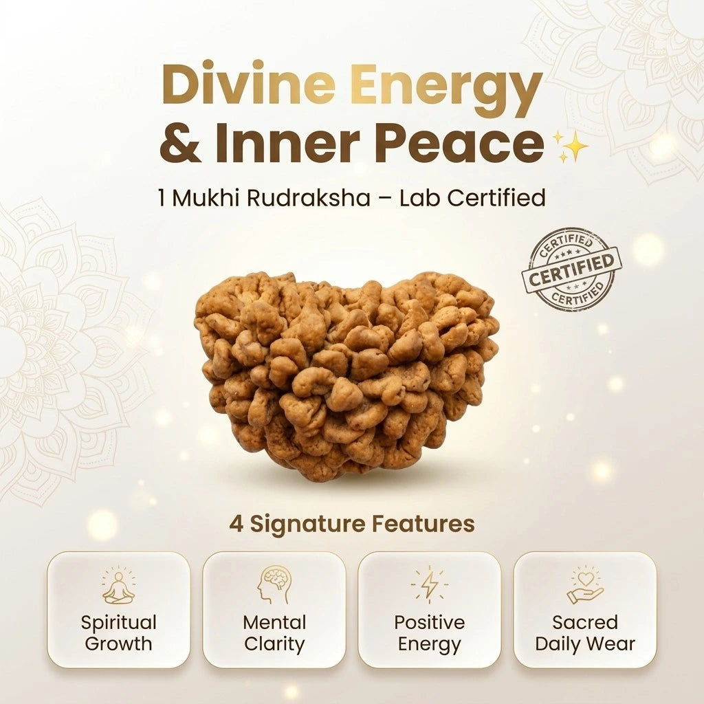 lab certified 1 mukhi rudraksha, divine energy and inner peace