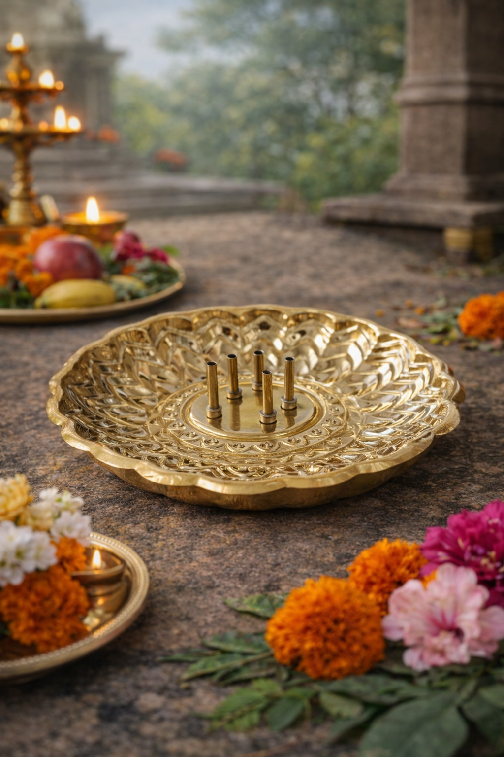 Brass Incense Stick Holder Stand – Agarbatti Stand for Pooja & Meditation