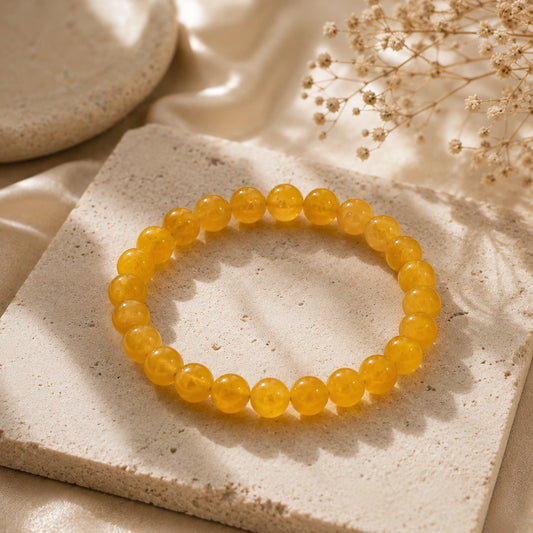 Yellow Agate Bracelet for Prosperity Confidence and Success – Natural Agate Crystal