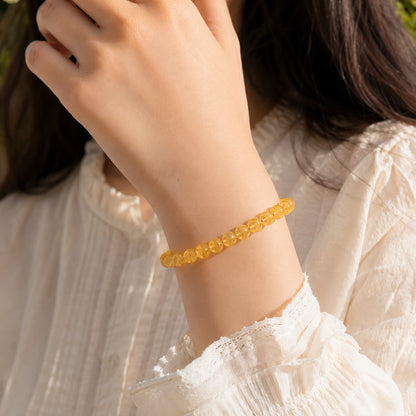 Yellow Agate Bracelet – Prosperity, Confidence & Success (Peela Akik / Solar Plexus Crystal)