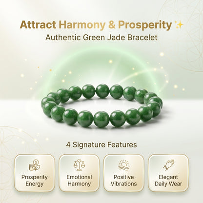 authentic green jade bracelet, attract harmony and prosperity