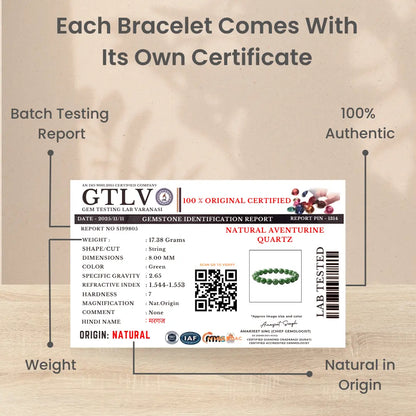 Green Jade Bracelet Lab Certificate