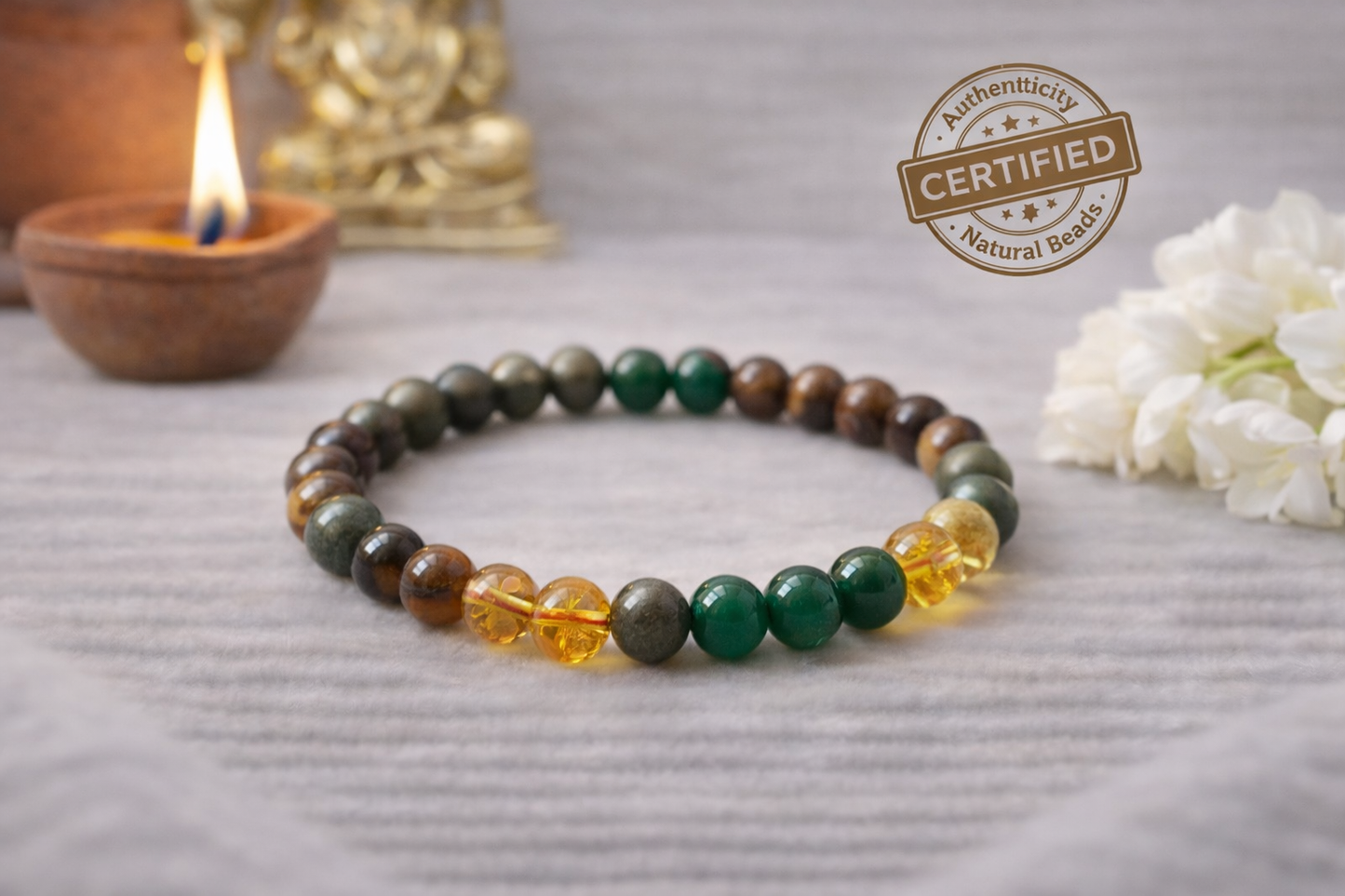 Certified Money Magnate Bracelet with Selenite Charging Plate – Ultimate Wealth Set
