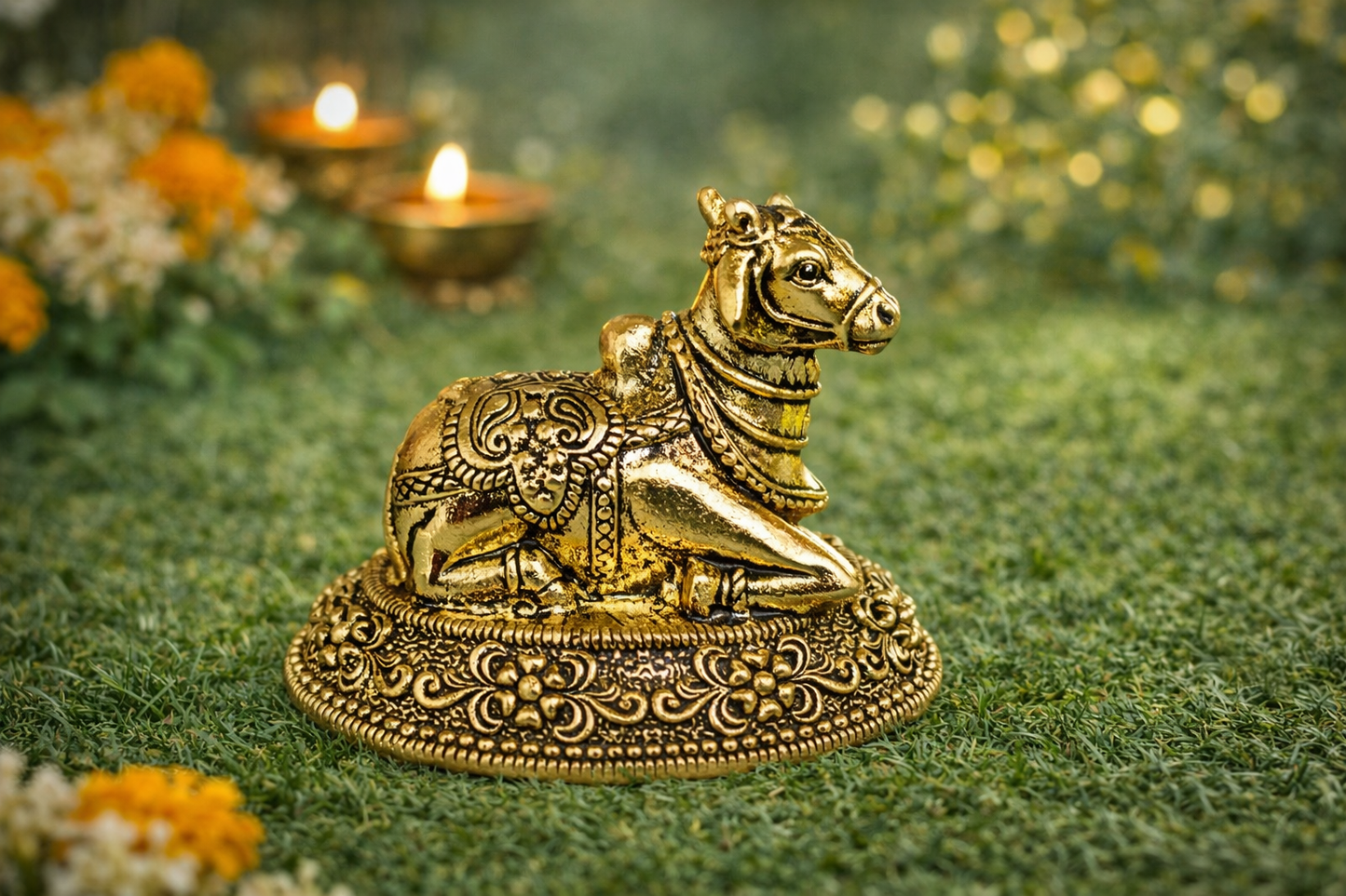 Brass Nandi Idol – Lord Shiva’s Sacred Bull (2 Inch)