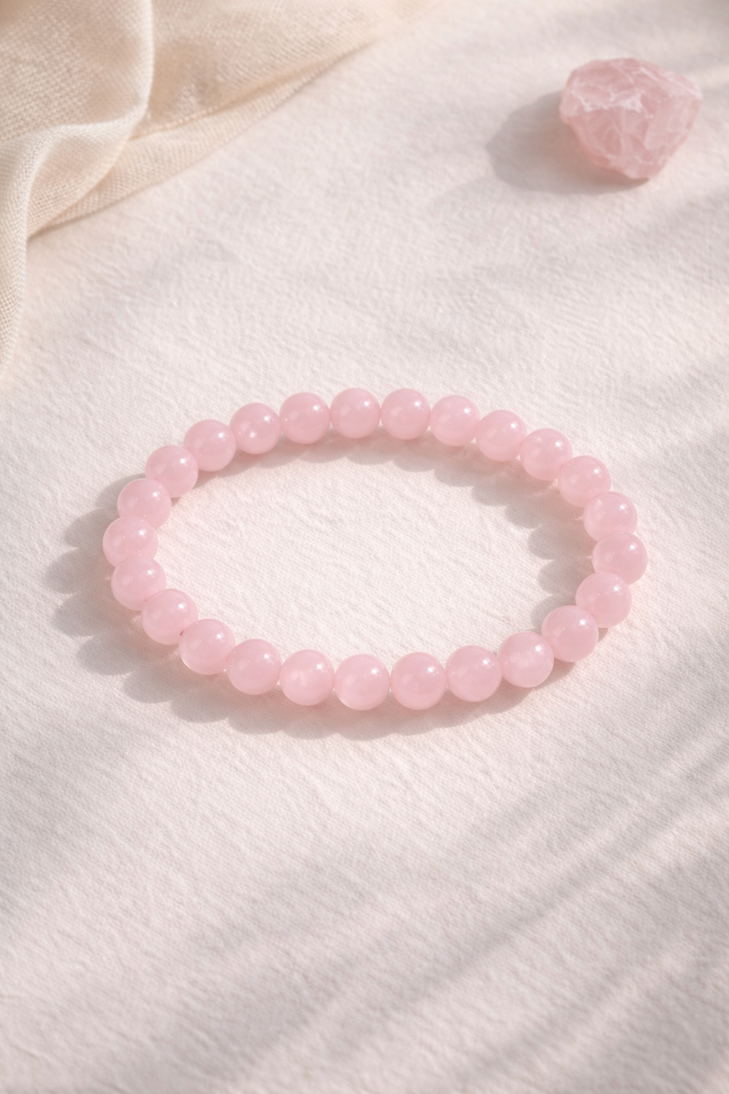 Yuvakart Rose Quartz Bracelet with Selenite Charging Plate – Love & Harmony Set