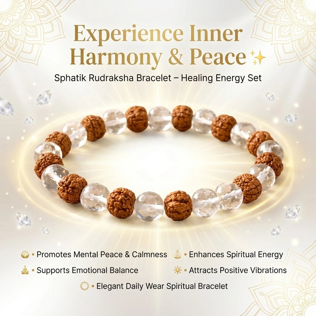 sphatik rudraksha bracelet, experience inner harmony and peace