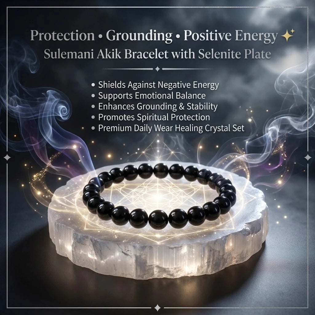 sulemani akik bracelet, protection, grounding, positive energy.