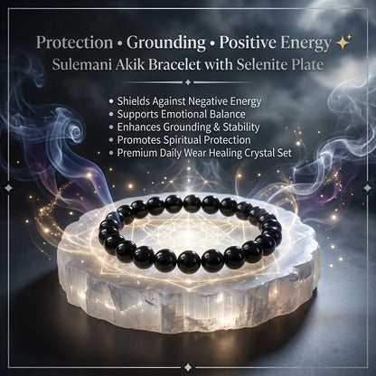 sulemani akik bracelet, protection, grounding, positive energy.