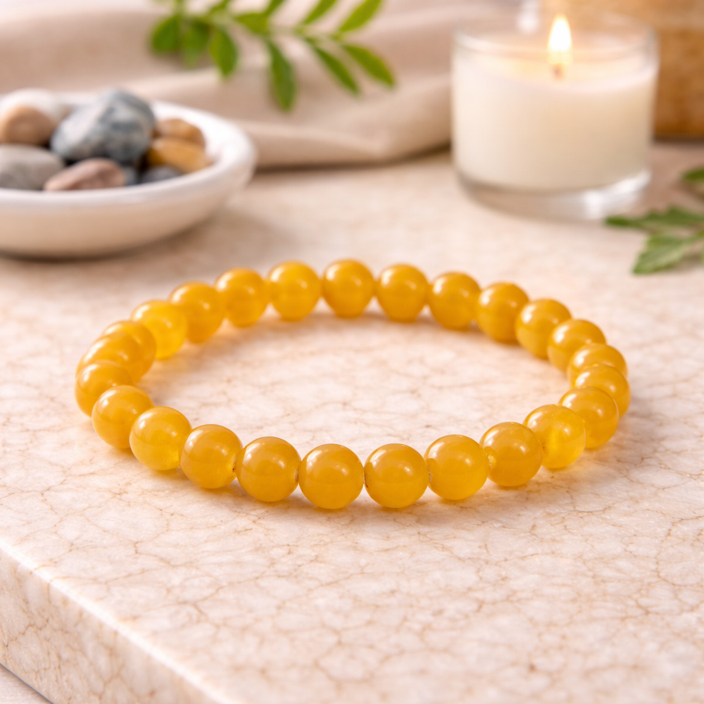 Yellow Agate Bracelet for Prosperity, Confidence & Success