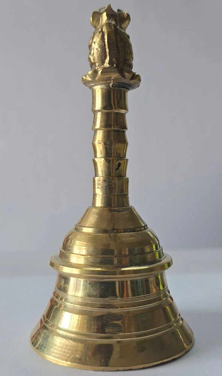 Brass Nandi Ghanti – 4.5 Inch (4.5") Pooja Bell with Nandi | Temple Quality