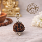 4 Mukhi Rudraksha Pendant - Brahma Rudraksha, Lab Certified