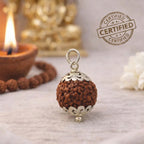 6 Mukhi Nepal Rudraksha Pendant - Focus & Victory, Certified