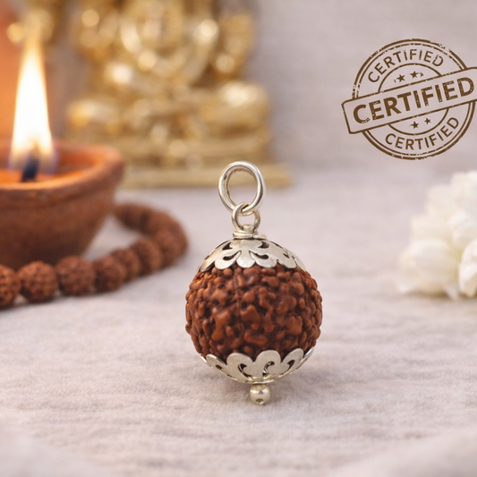 8 Mukhi Rudraksha Pendant for Success and Obstacle Removal Lab Certified Ganesha Rudraksha