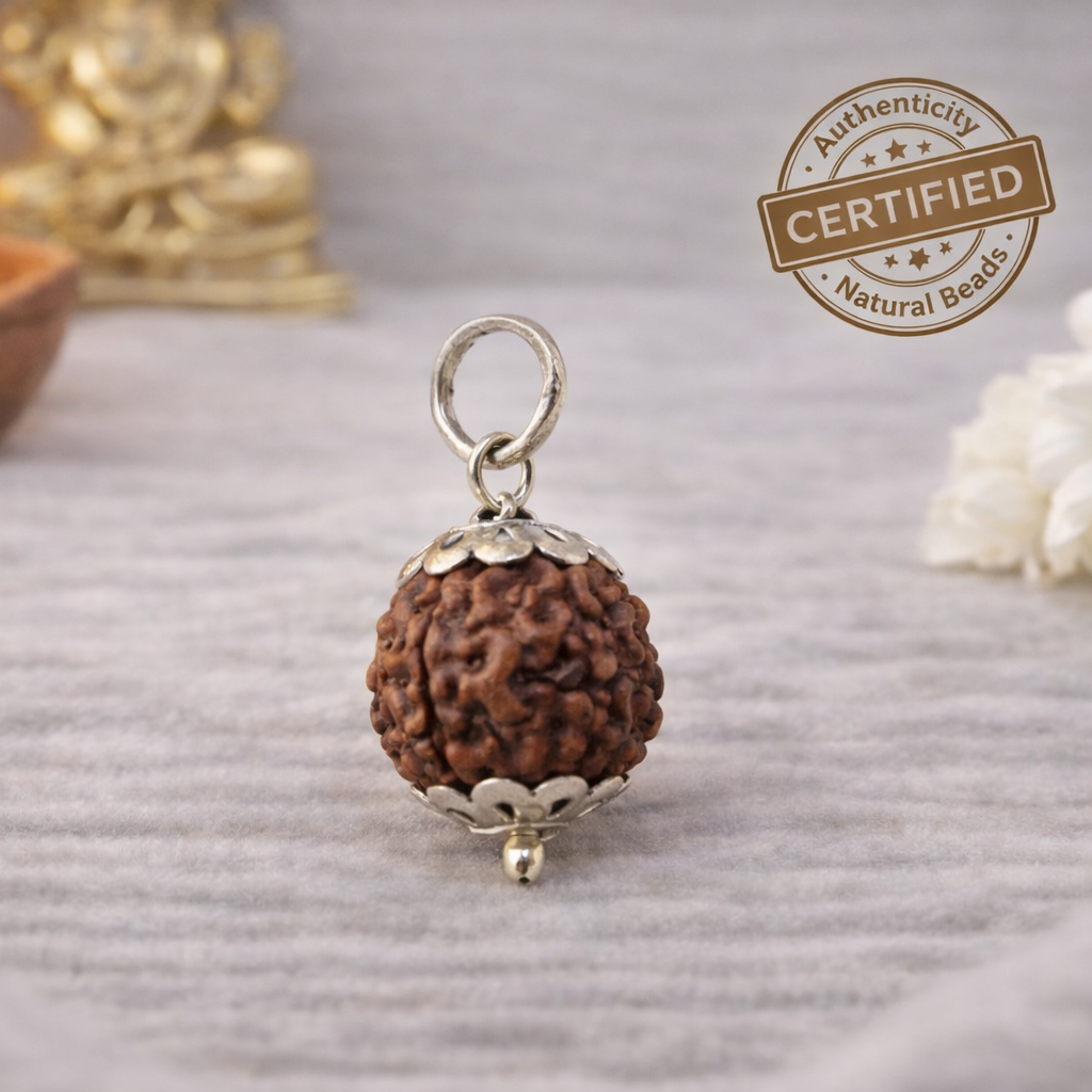 9 Mukhi Rudraksha Pendant Java - Navdurga Blessing Lab Certified Shakti and Power Rudraksha