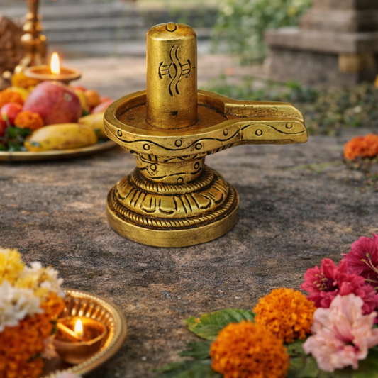 Brass Shivling 2.15 Inch – Lord Shiva Lingam for Puja and Vastu Pure Brass Idol