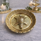 Brass Vastu Feng Shui Tortoise with Fancy Plate - 105mm
