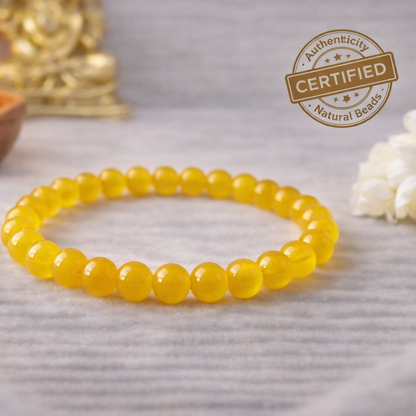 Lab-Certified Citrine Bracelet with Selenite Charging Plate – Success and Abundance Crystal Set