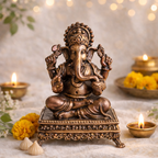 Handmade Copper Ganesha Idol – 70mm Patina Antique Finish