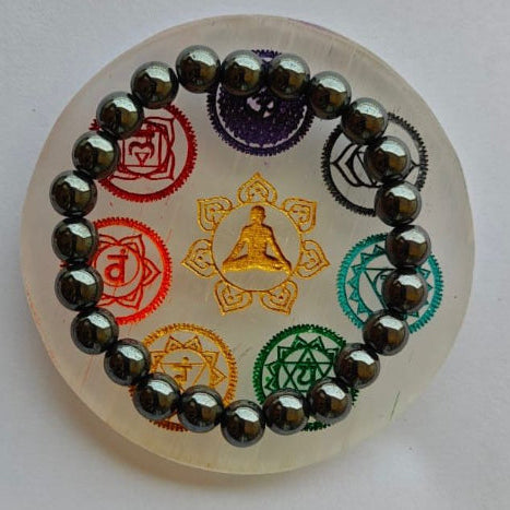 Hematite and Selenite Bracelet – Grounding Protection and Energy Purification Crystal Duo Set