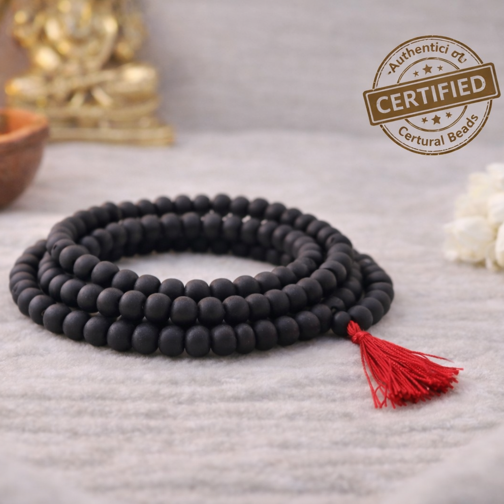 Karungali Malai 108 Beads for Protection and Success 100% Natural Ebony Wood Black Ebony Mala