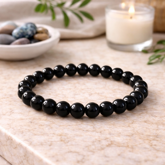 Yuvakart Lab-Certified Sulemani Akik Bracelet with Selenite Charging Plate – Protection and Grounding Set