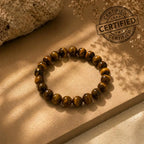 Tiger Eye Bracelet with Selenite Stone - Lab Certified