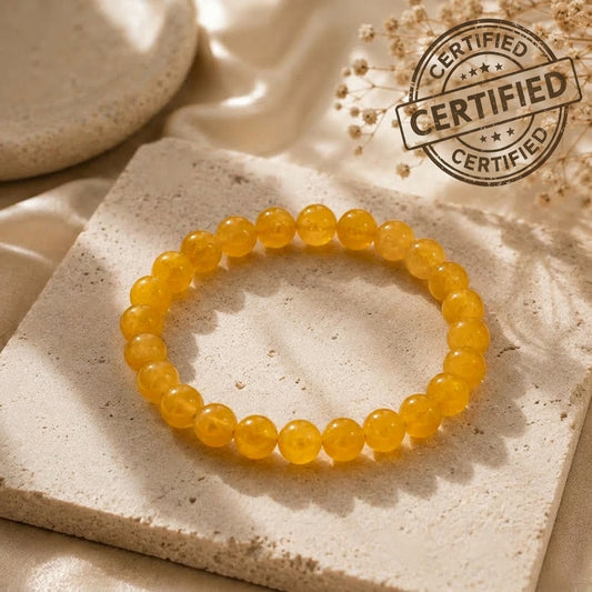 Yellow Agate Bracelet for Prosperity Confidence and Success – Natural Agate Crystal